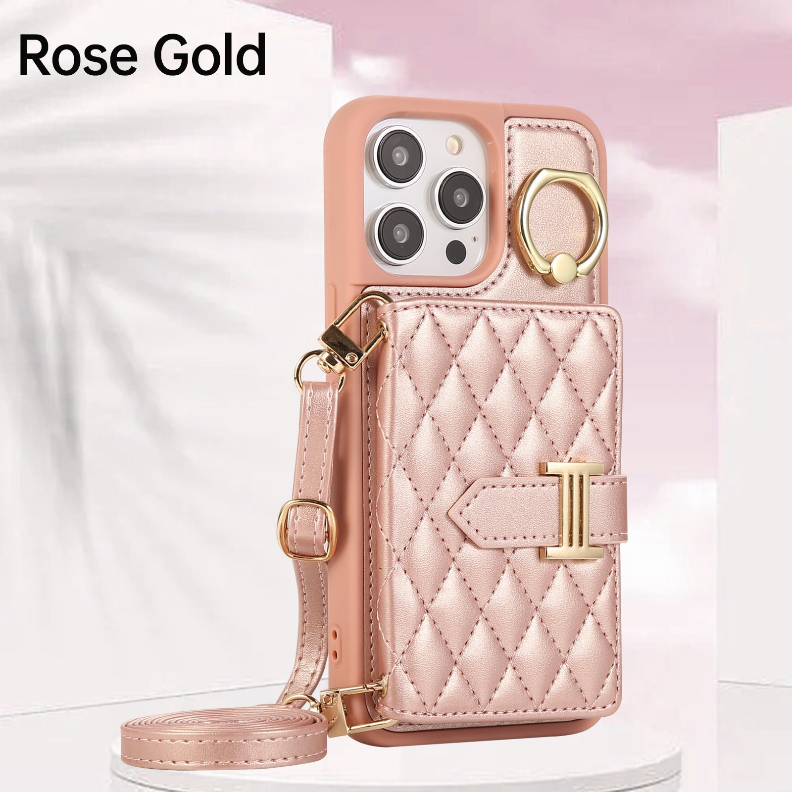 Wallet Leather Iphone Case - With Card Holder Crossbody Straps
