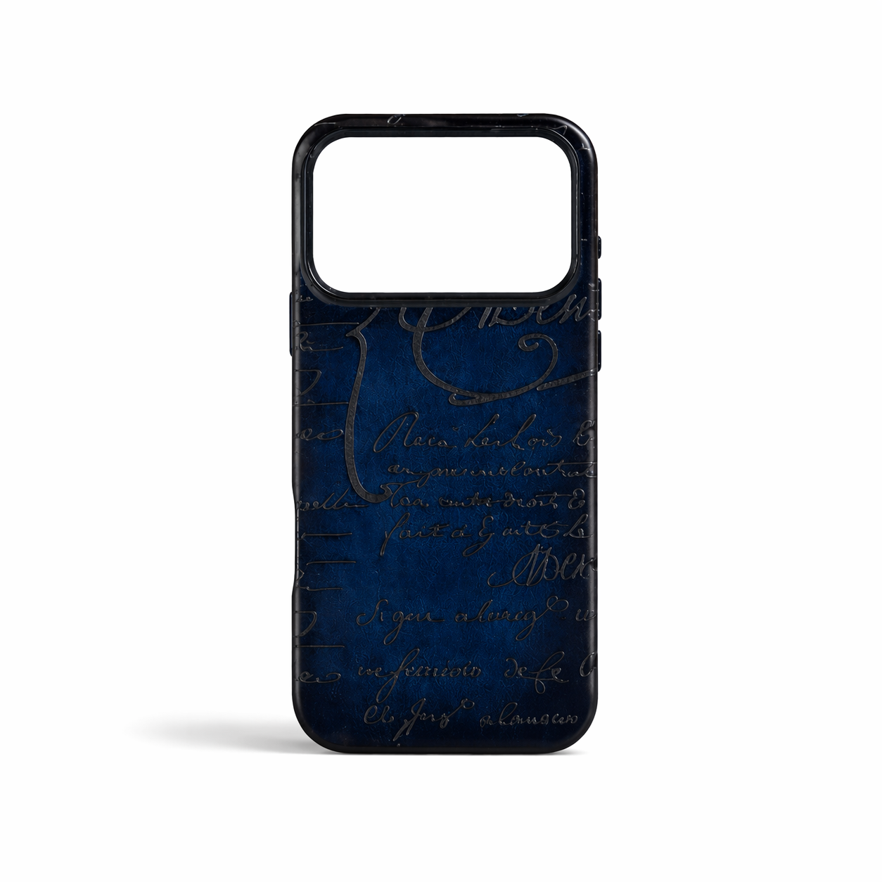 Berluti Blue Printed Leather Phone Case