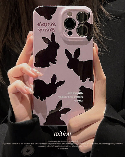 Cream Black Rabbit iPhone Case