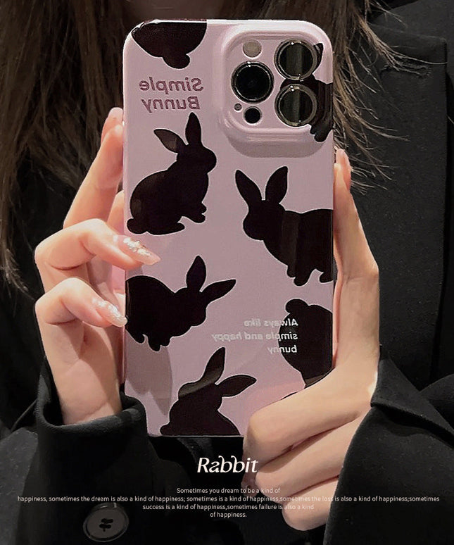 Cream Black Rabbit iPhone Case