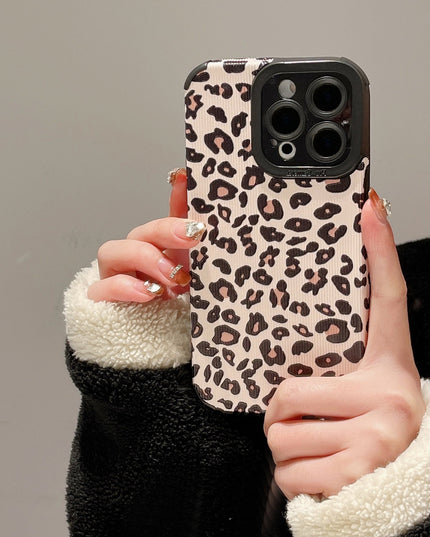 Striped leopard iPhone Case