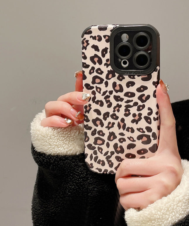 Striped leopard iPhone Case