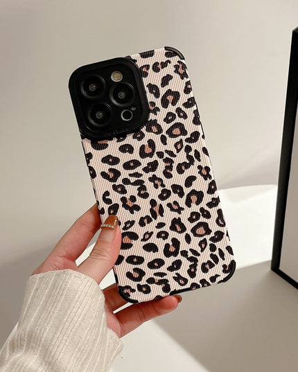 Striped leopard iPhone Case