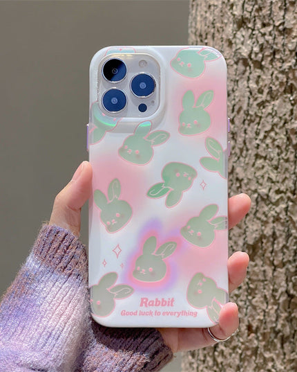 Cartoon Rabbits Laser iphone Case