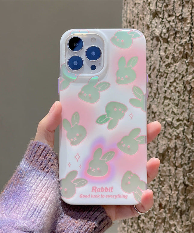 Cartoon Rabbits Laser iphone Case