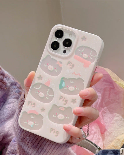 Cute Pig Laser iphone Case