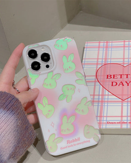 Cartoon Rabbits Laser iphone Case