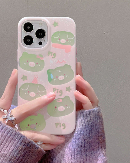 Cute Pig Laser iphone Case