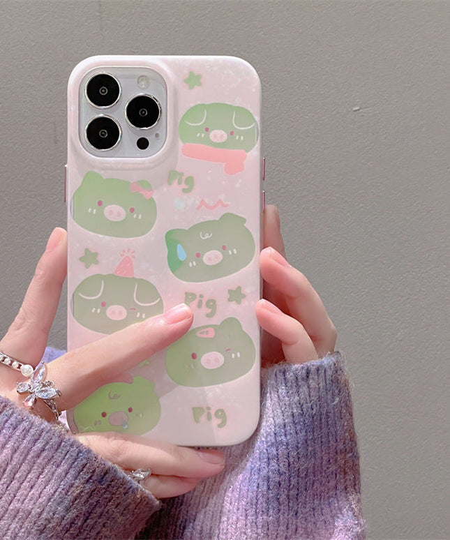 Cute Pig Laser iphone Case