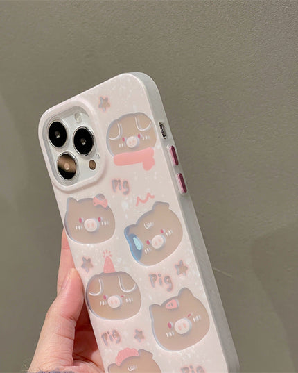 Cute Pig Laser iphone Case