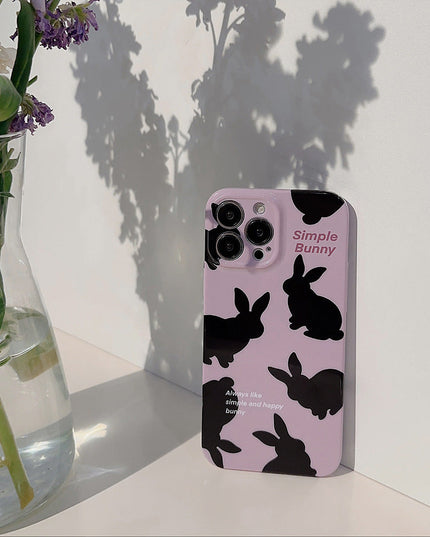 Cream Black Rabbit iPhone Case