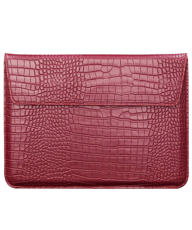 Red Faux Crocodile Laptop Sleeve Case