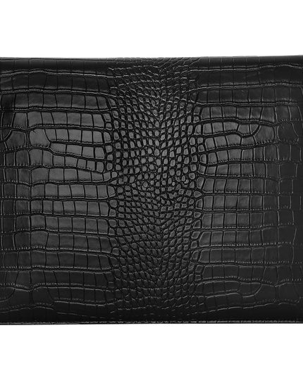 Black Faux Crocodile Laptop Sleeve Case