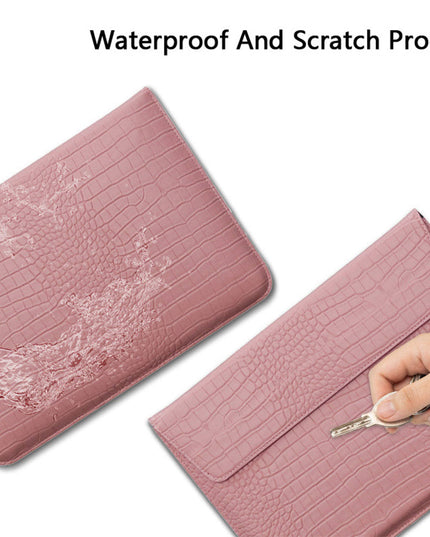 Pink Faux Crocodile Laptop Sleeve Case