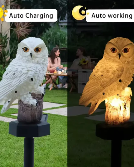 Waterproof solar-powered owl light