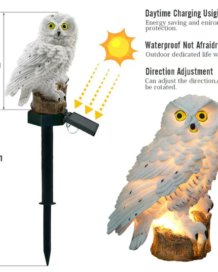 Waterproof solar-powered owl light