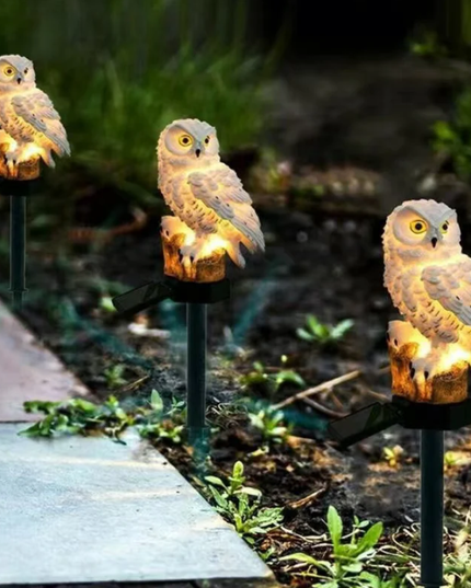 Waterproof solar-powered owl light