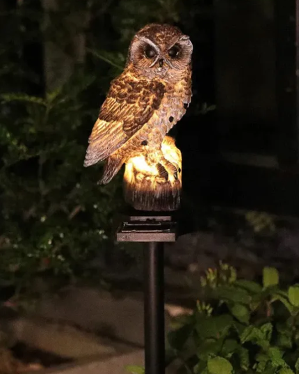 Waterproof solar-powered owl light
