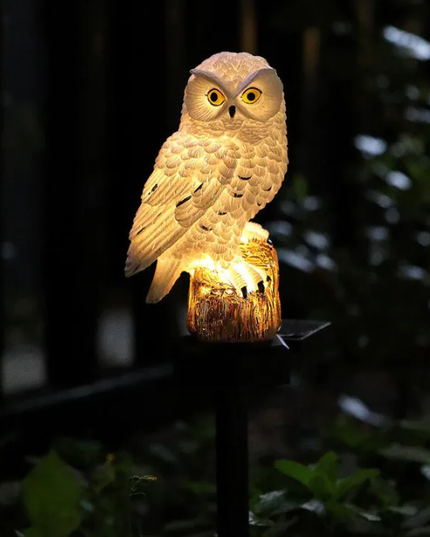 Waterproof solar-powered owl light