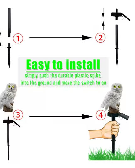Waterproof solar-powered owl light