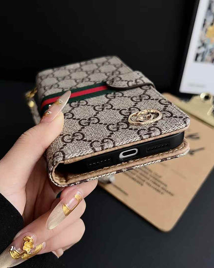Flip-style leather phone case