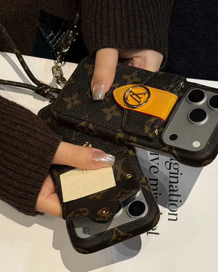 New card holder with carrying strap phone case
