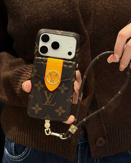New card holder with carrying strap phone case