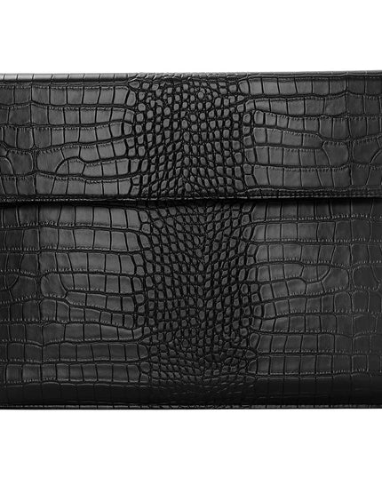 Black Faux Crocodile Laptop Sleeve Case