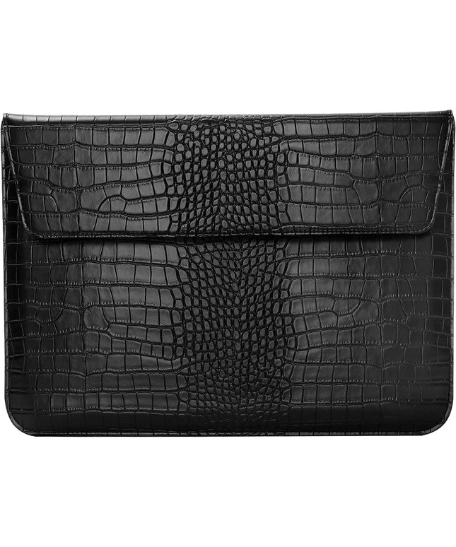 Black Faux Crocodile Laptop Sleeve Case