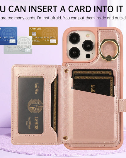 Wallet Leather Iphone Case - With Card Holder Crossbody Straps
