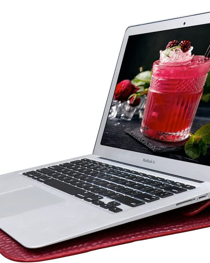 Red Faux Crocodile Laptop Sleeve Case