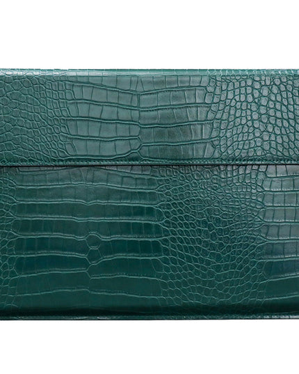 Green Faux Crocodile Laptop Sleeve Case