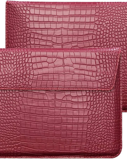 Red Faux Crocodile Laptop Sleeve Case