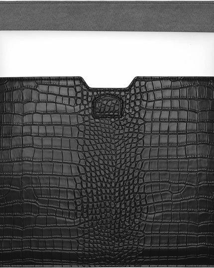 Black Faux Crocodile Laptop Sleeve Case