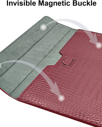 Red Faux Crocodile Laptop Sleeve Case