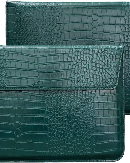 Green Faux Crocodile Laptop Sleeve Case