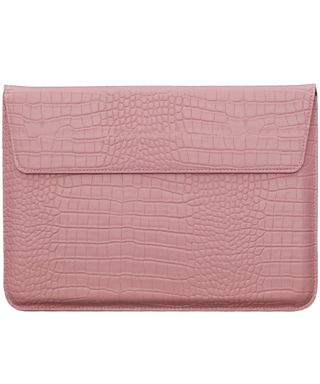 Pink Faux Crocodile Laptop Sleeve Case