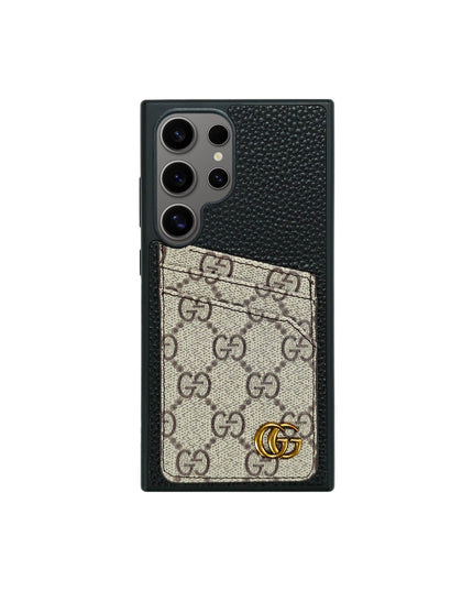 BLACK GG MONOGRAM CARDHOLDER FULLY COVERED