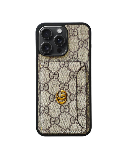 BROWN GG MONOGRAM CARDHOLDER FULLY COVERED