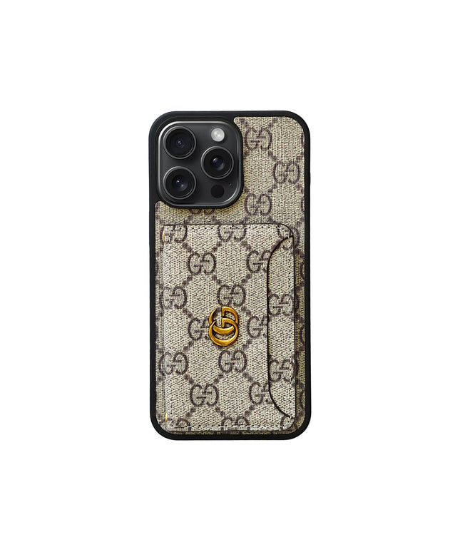 BROWN GG MONOGRAM CARDHOLDER FULLY COVERED
