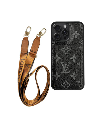 LV BLACK MONOGRAM CARDHOLDER FULLY COVERED LANYARD