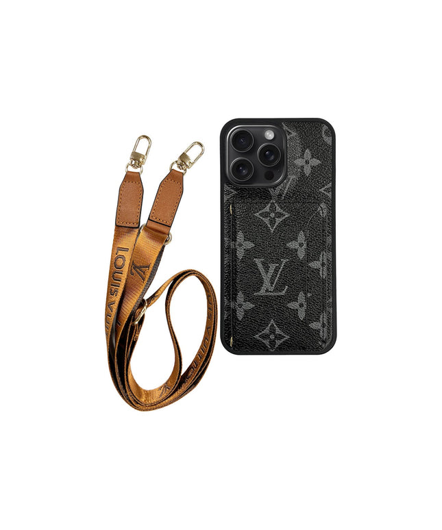 LV BLACK MONOGRAM CARDHOLDER FULLY COVERED LANYARD