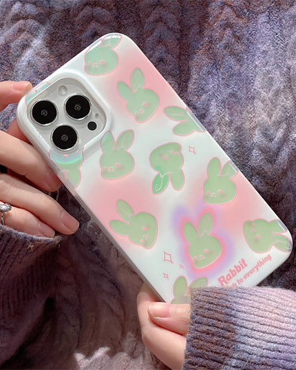 Cartoon Rabbits Laser iphone Case