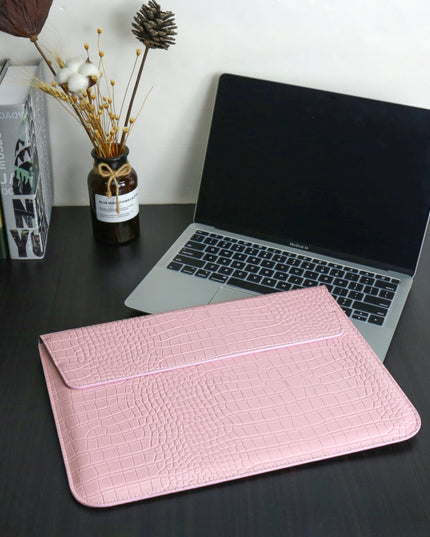 Pink Faux Crocodile Laptop Sleeve Case