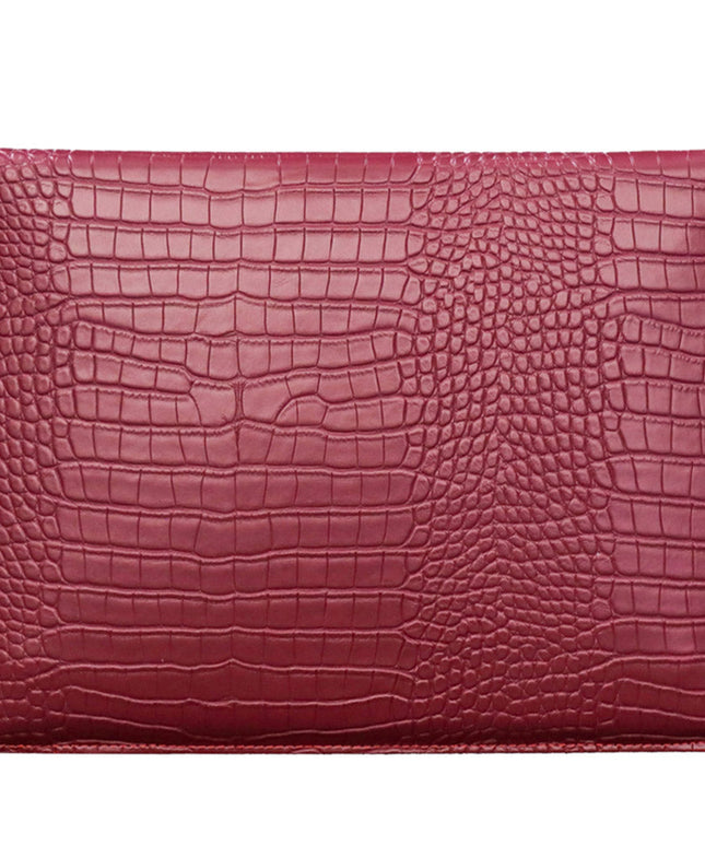 Red Faux Crocodile Laptop Sleeve Case