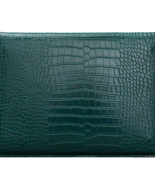 Green Faux Crocodile Laptop Sleeve Case