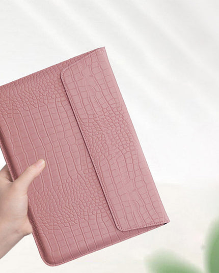 Pink Faux Crocodile Laptop Sleeve Case