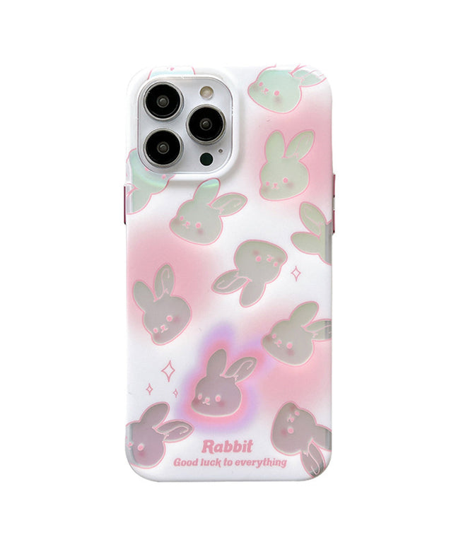 Cartoon Rabbits Laser iphone Case