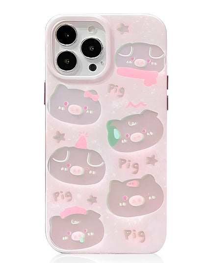 Cute Pig Laser iphone Case