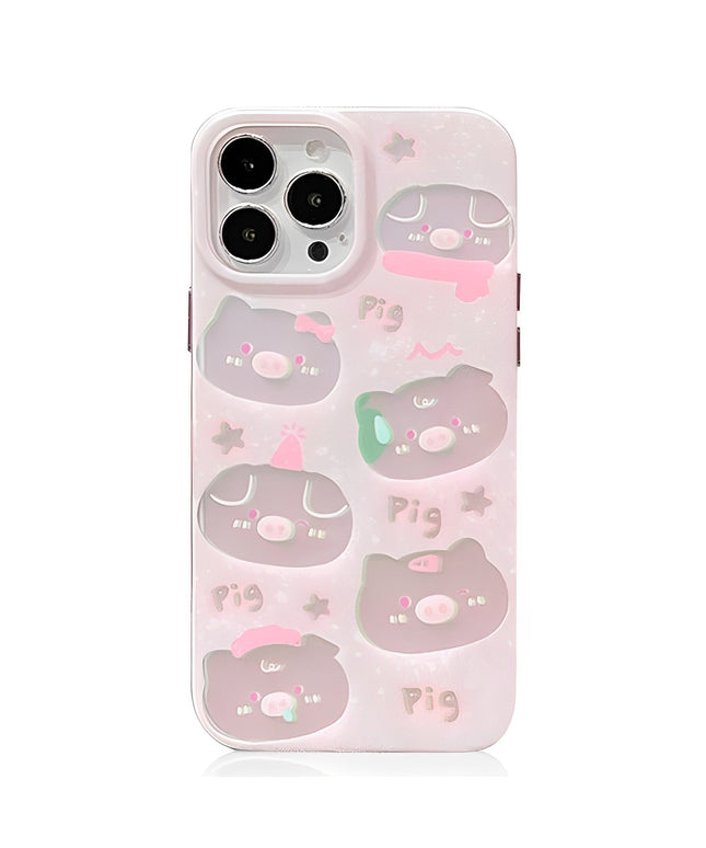 Cute Pig Laser iphone Case